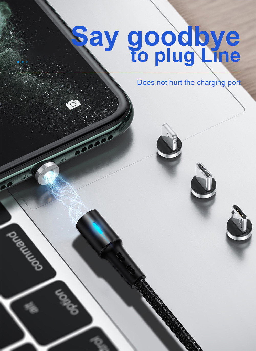 Magnetic Charging Cable Micro USB iPhone USB Type C